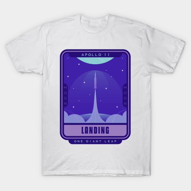 Apollo 11 Landing - One Giant Leap T-Shirt by Ken Adams Store